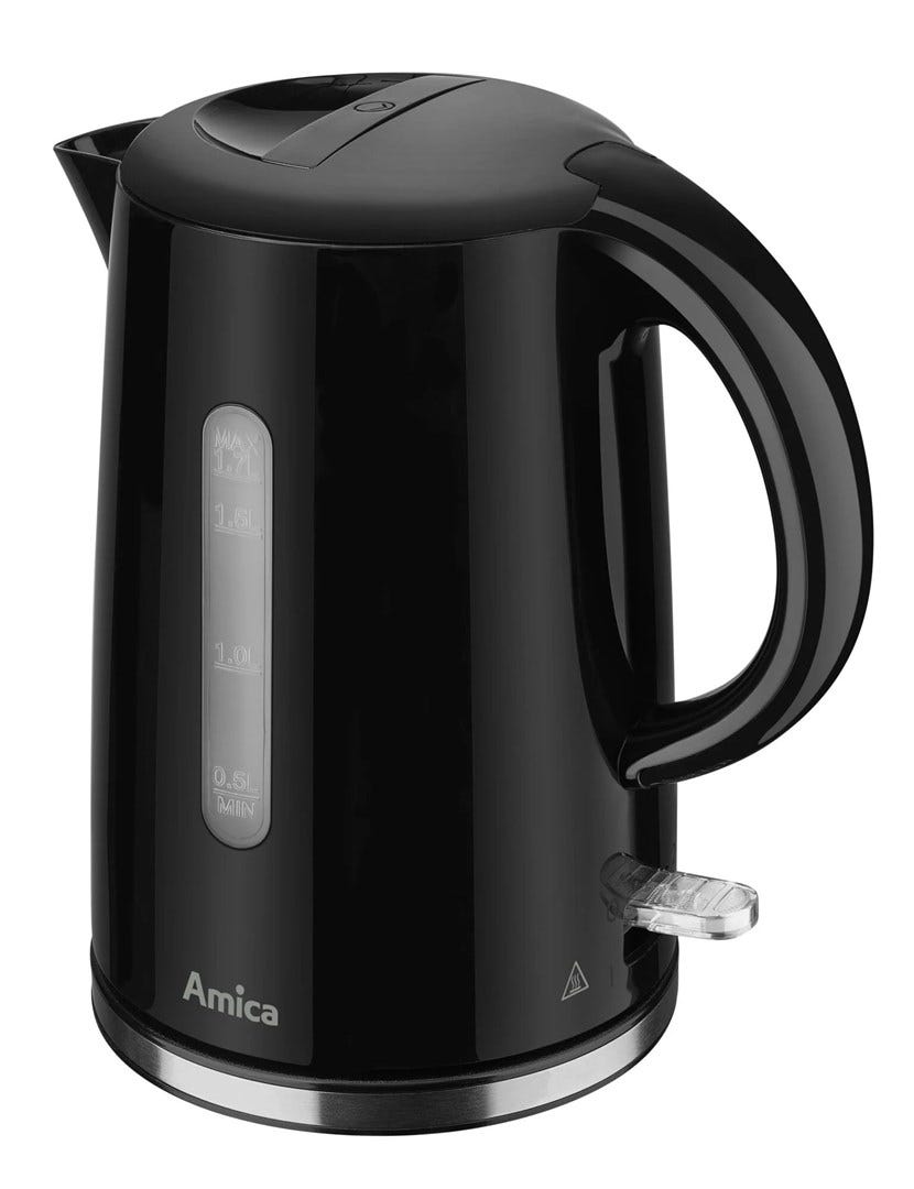 Bouilloire électrique Livoo DOD198 - 1.7L, 2200W, Noire, 360°, Verre