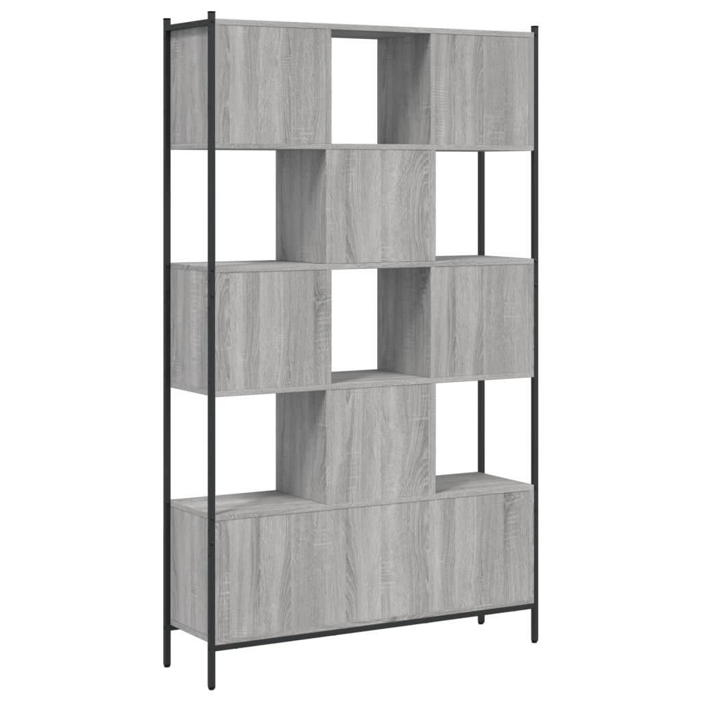 Bibliothèque pour Séjour en Bois Gris H. 172 x l. 102 x P. 28 cm - 7