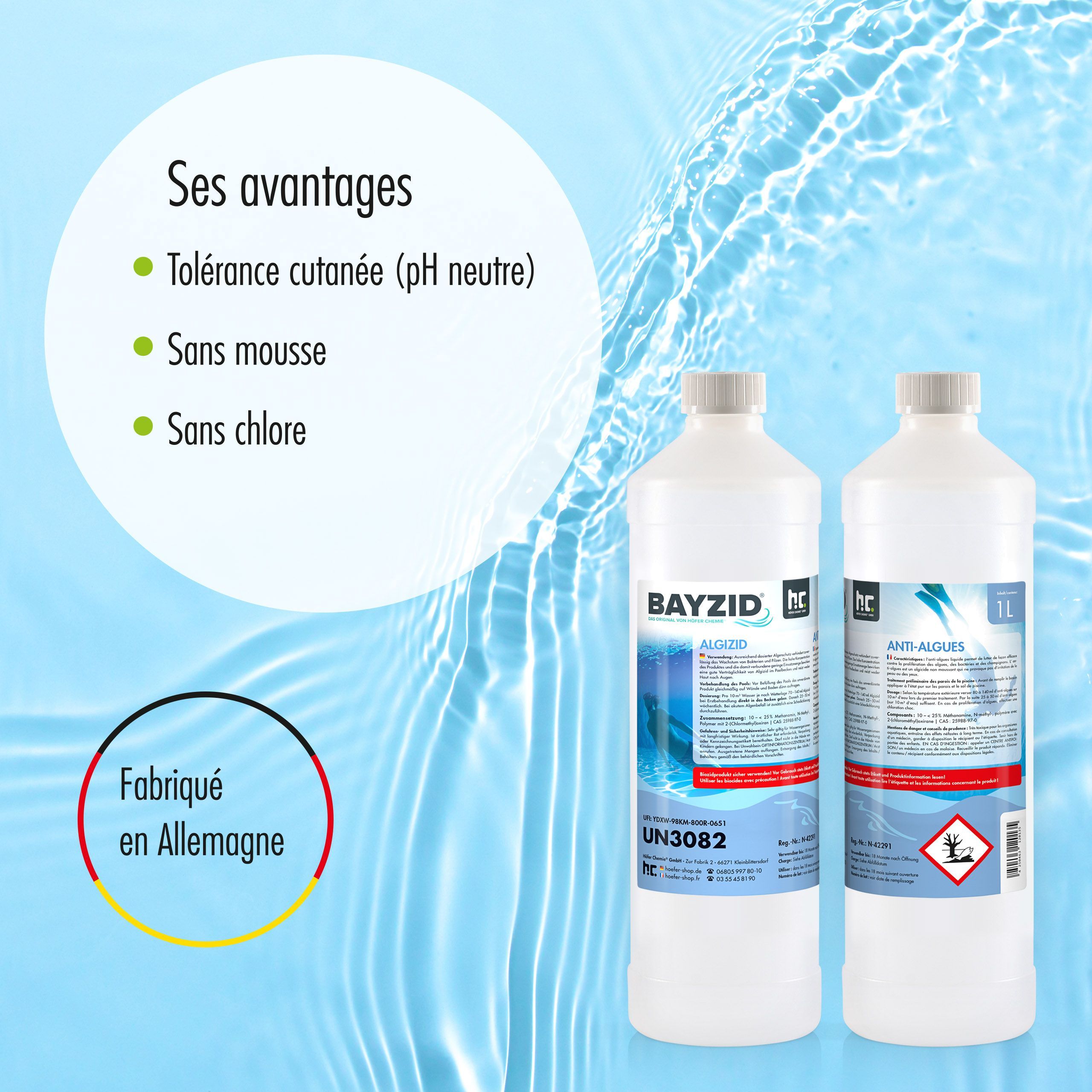 12 x Anti-algues Bayzid® en bouteille de 1 L - 2