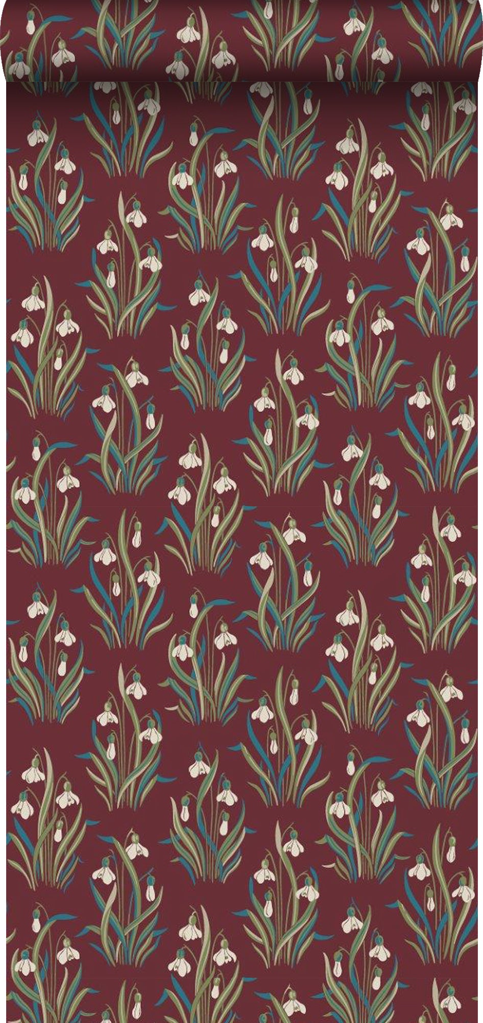 Tapeta kwiaty czerwonym - 53 cm x 10.05 m - BORASTAPETER