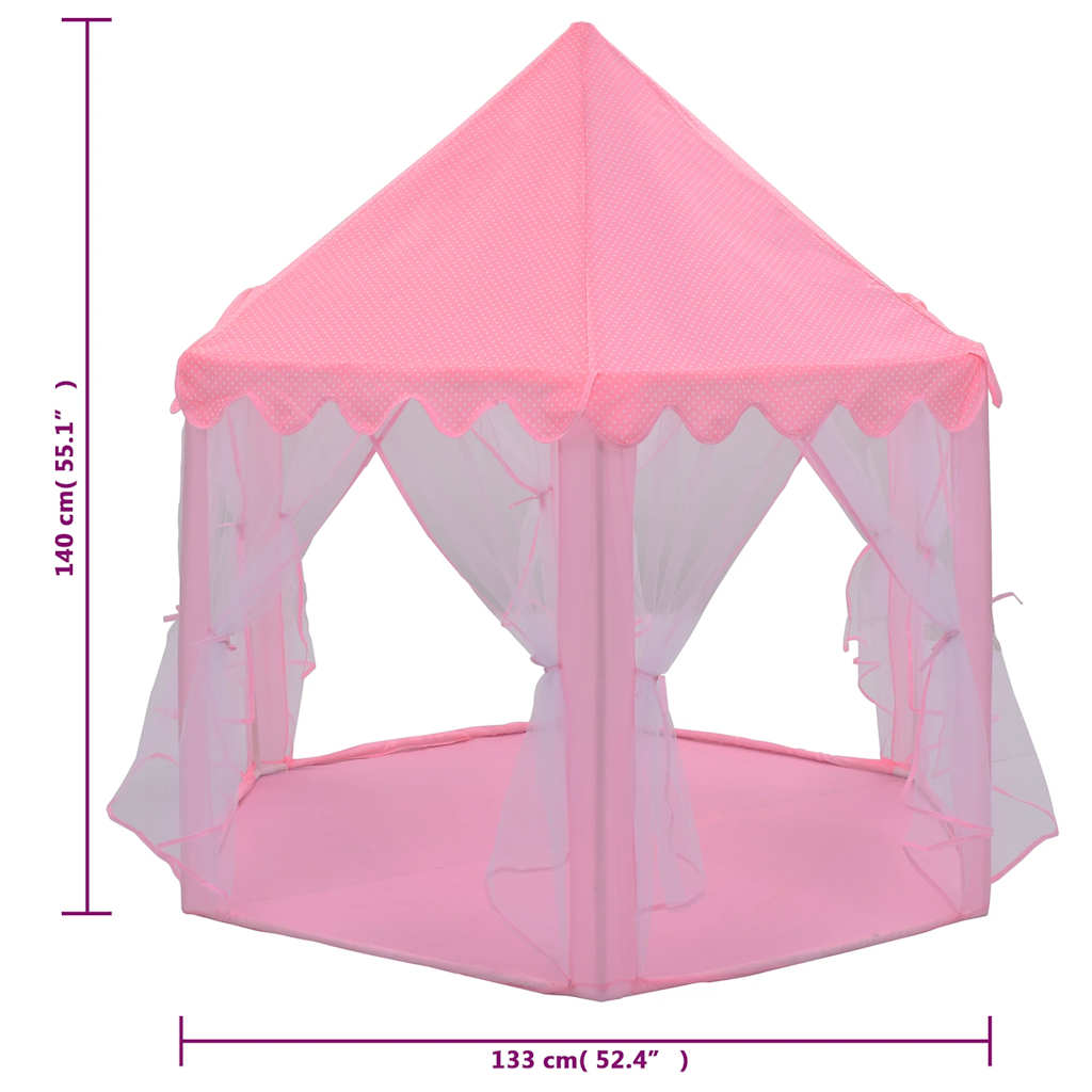 Tente de jeu princesse avec 250 balles Rose 133x140 cm - 8