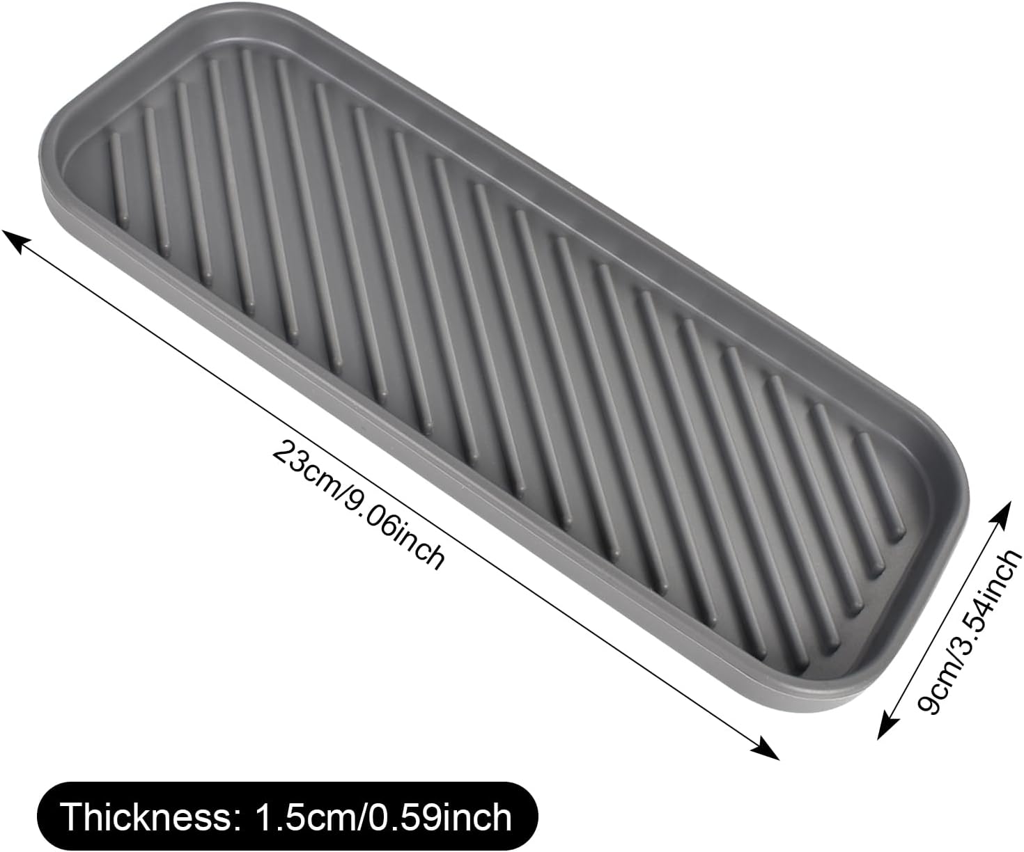 Portasapone Liquido Bagno Topsky Set Di 2 Portasapone In Silicone Con Drenaggio Autosvuotante, Portasapone Nero, Portasaponetta, Ideale Per Bagno, Cucina E Doccia (Nero Porta Sapone