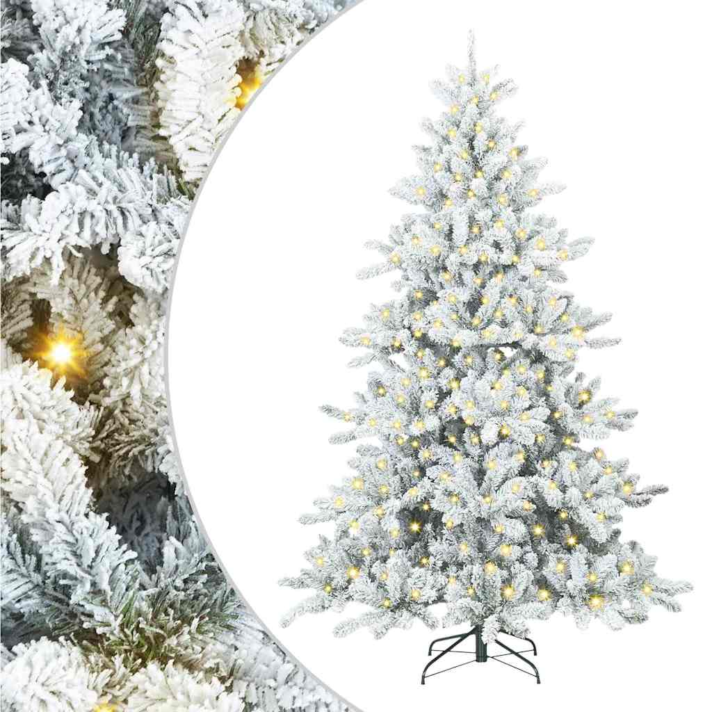 Sztuczna choinka z zawiasami z 300 diodami LED 180 cm PVC