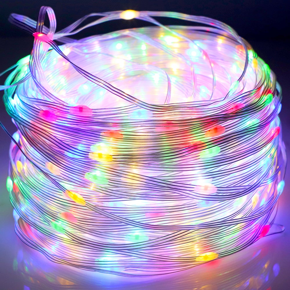 100M 800 diod LED Łańcuch świetlny na imprezę Różnokolorowy łańcuch świetlny na choinkę, zasilany prądem z 8 trybami pracy,funkcja zapamiętywania
