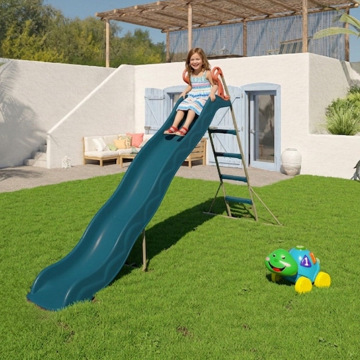 Toboggan Actou bleu 3 m plateforme 1,45 m 3 12 ans Trigano - 7