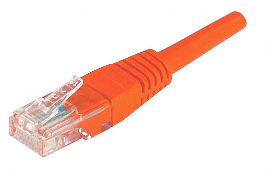 Câble rj45 cat5e 10m non blindé rouge CONECTICPLUS | Leroy Merlin