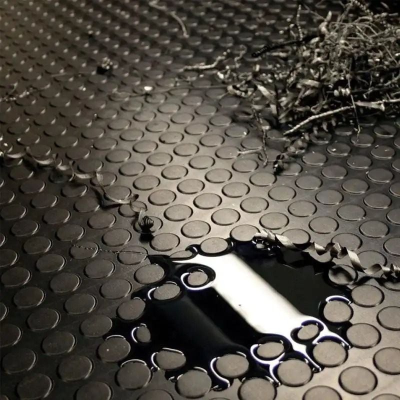 Arquiservi - Piso em Rolo Borracha Círculos 3MM 1,4X10 (14M2) Piso Industrial Resistente para oficinas, garagens e comércios - 2