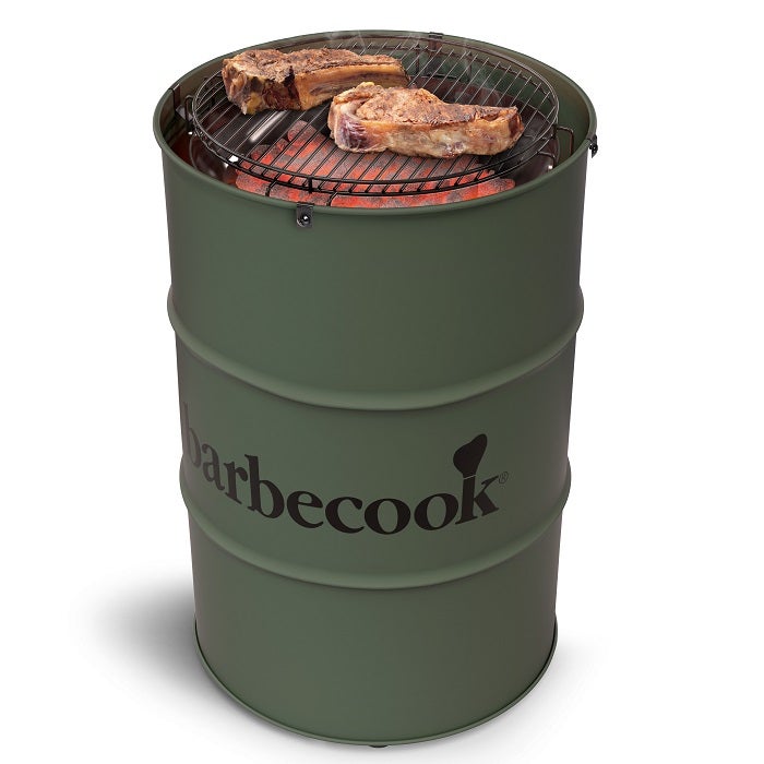 barbecook Edson Charcoal Barbecue Barrel Shape Barrel Chrome-Plated Grill Grate Adjustable Diameter 47.5 Garden Height 89 cm Green - 3
