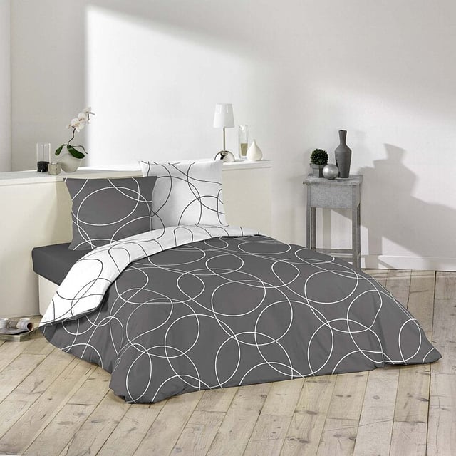 Parure couette 3 personnes 240x220 cm Microfibre Elton
