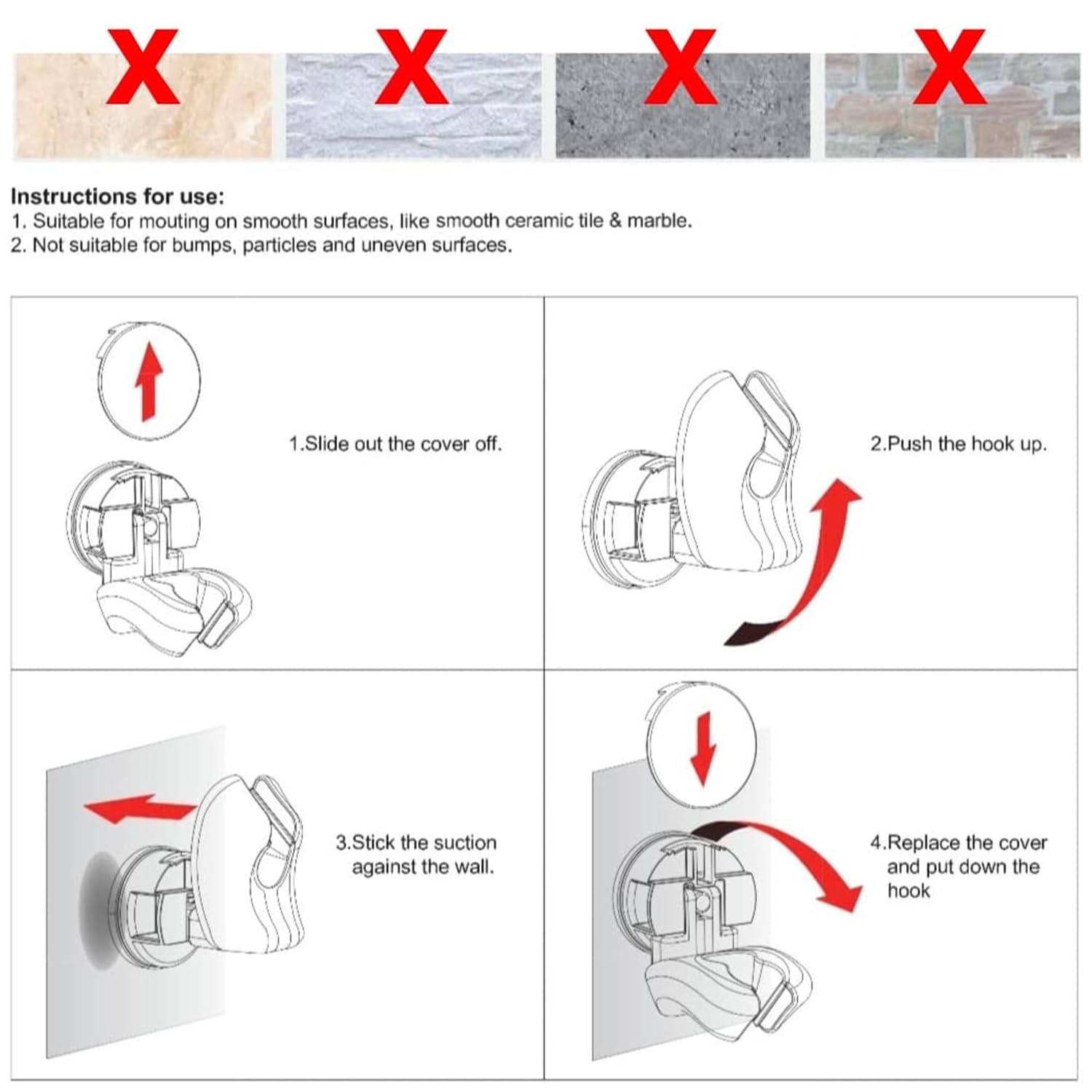 Support de Pommeau de Douche Ventouse Sans Perçage, Support Pommeau de Douche Adhesif, Support de Douchette, Support de Douche Mural - 6