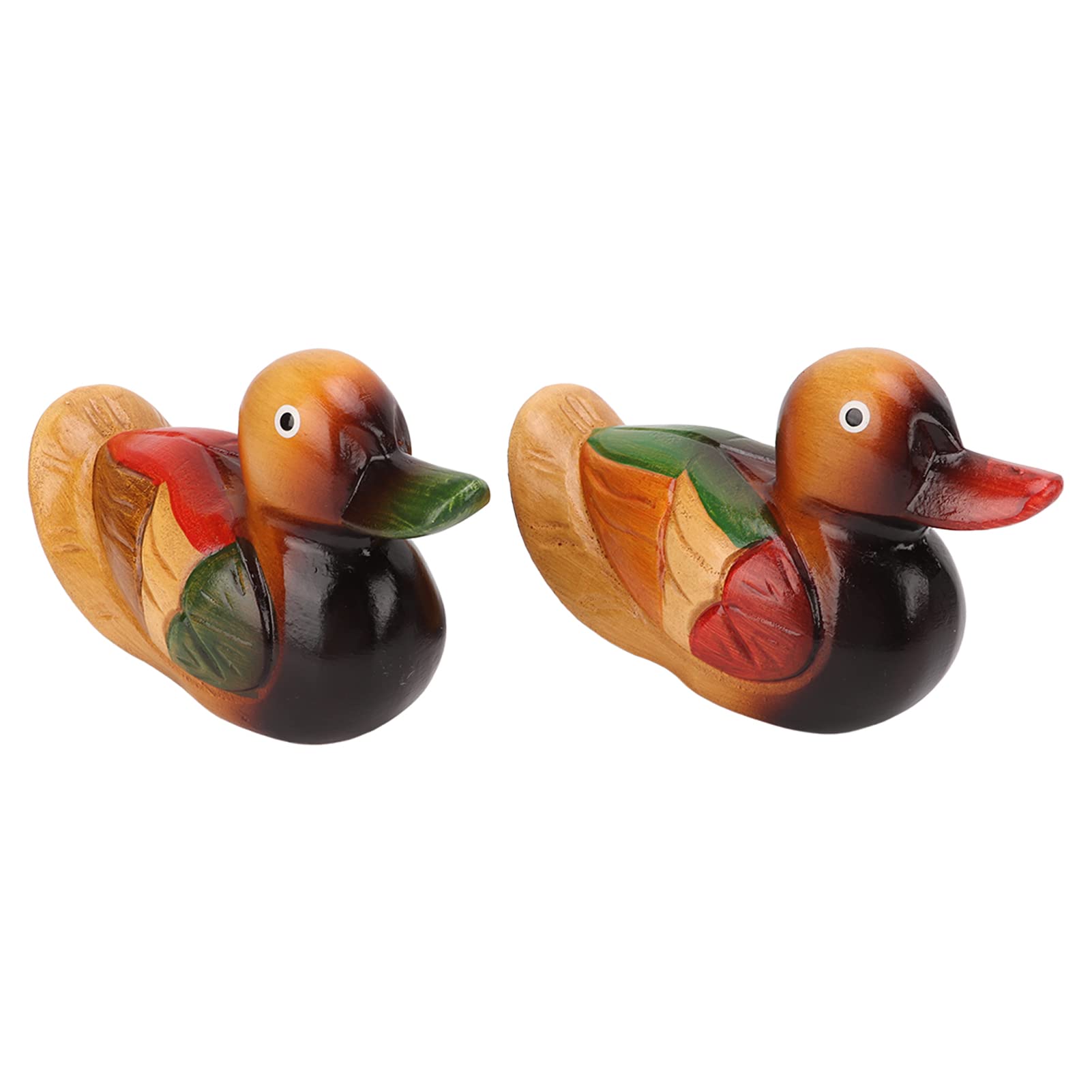 Sxhlseller Coppia Di Anatre Mandarine In Legno – Statuette Colorate Feng Shui, Decorazione Per Matrimonio O Casa