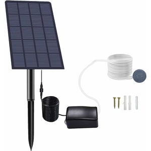 Pompe à Oxygène Solaire 3W Pour étang, Aquarium Extérieur – Avec Batterie 2600 MAh, USB, Silencieuse
