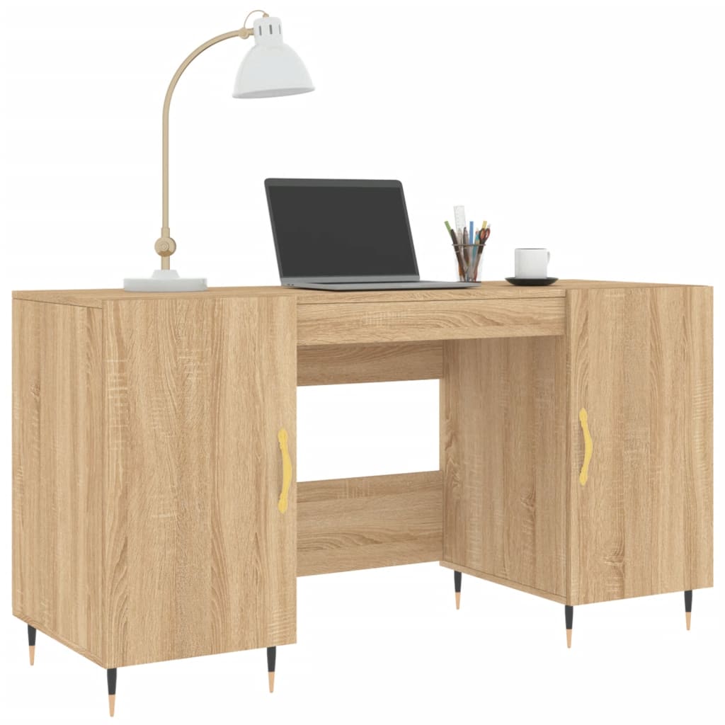 Bureau，Table de travail，Table d'étude chêne sonoma 140x50x75 cm bois d'ingénierie CWV92495 - 3