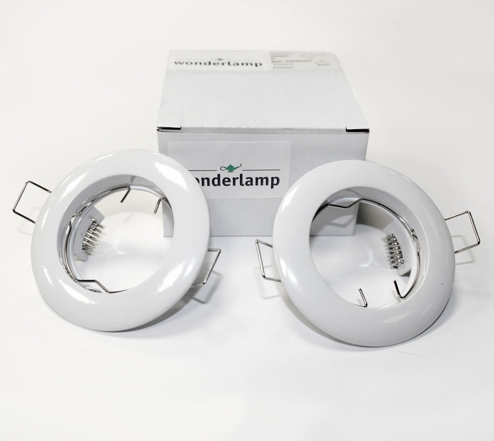 Zestaw 2 stałych downlightów Basic okrągły biały z oprawką GU10 Ø8 cm