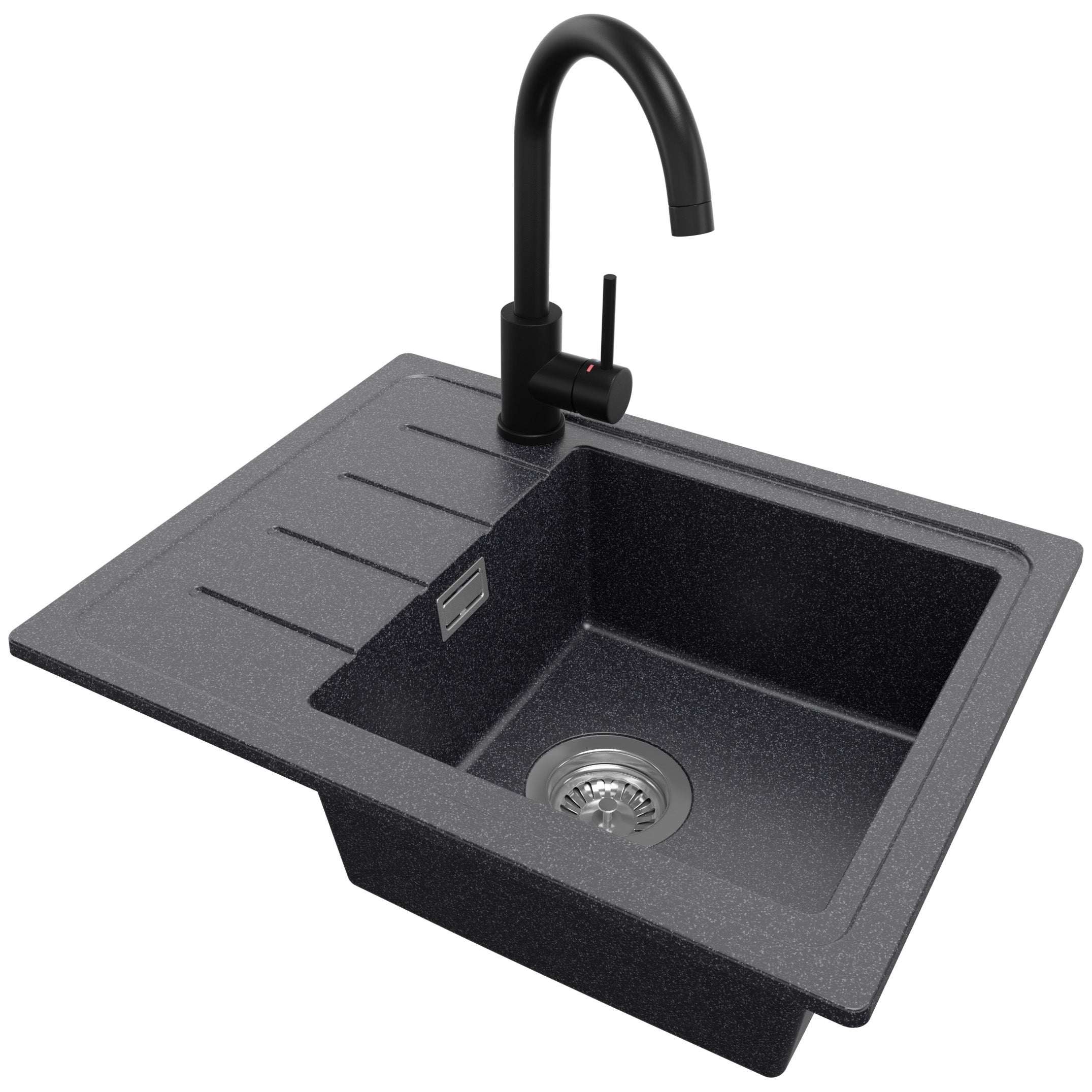 Fregadero De Granito PRIMAGRAN Todo Blanco - 55x44 Cm, 1 Seno Con Grifo Y Sifón Incluido