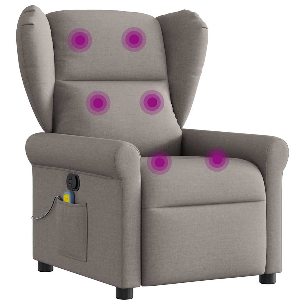 Fauteuil de massage | Fauteuil de relaxation | Chaise de relaxation inclinable Taupe Tissu CFW279994 - 7