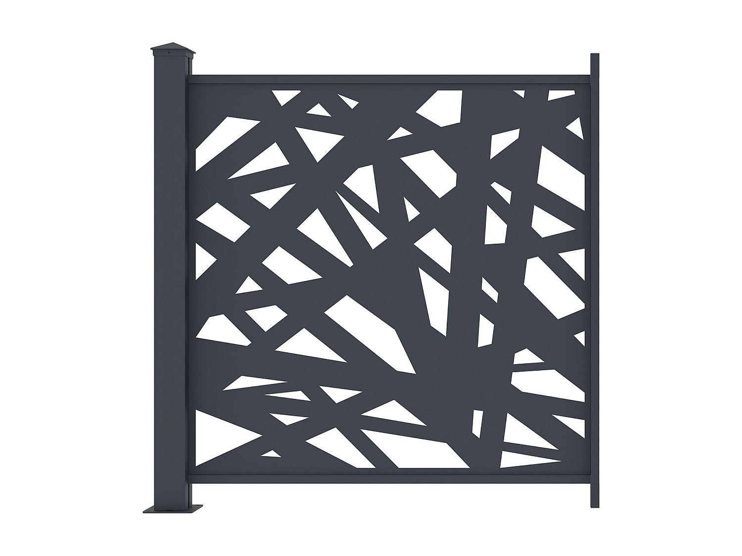 Clôture à poser en aluminium à motif géométrique en découpe laser - Kit extension - H114 x L110 cm - Anthracite - NATAFO - 3
