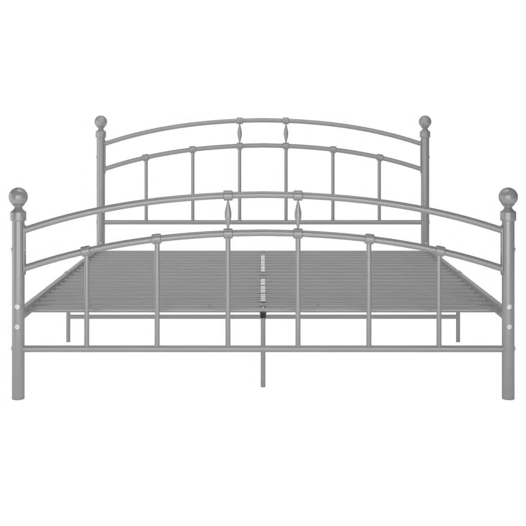 Cadre de lit sans matelas gris métal 200x200 cm vidaXL - 4