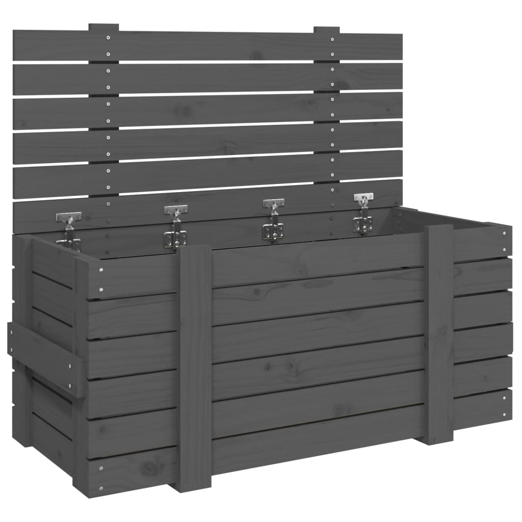 Coffre de rangement en bois de pin massif gris 91x40,5x42 cm | Leroy Merlin