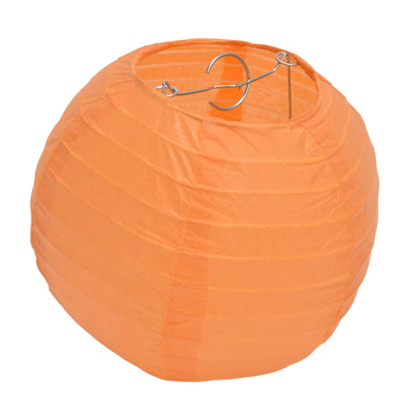 Lot de 10 lanternes chinoises rondes en papier de 15 cm (6 pouces), lanternes suspendues festives pour mariage et fête (orange). - 4