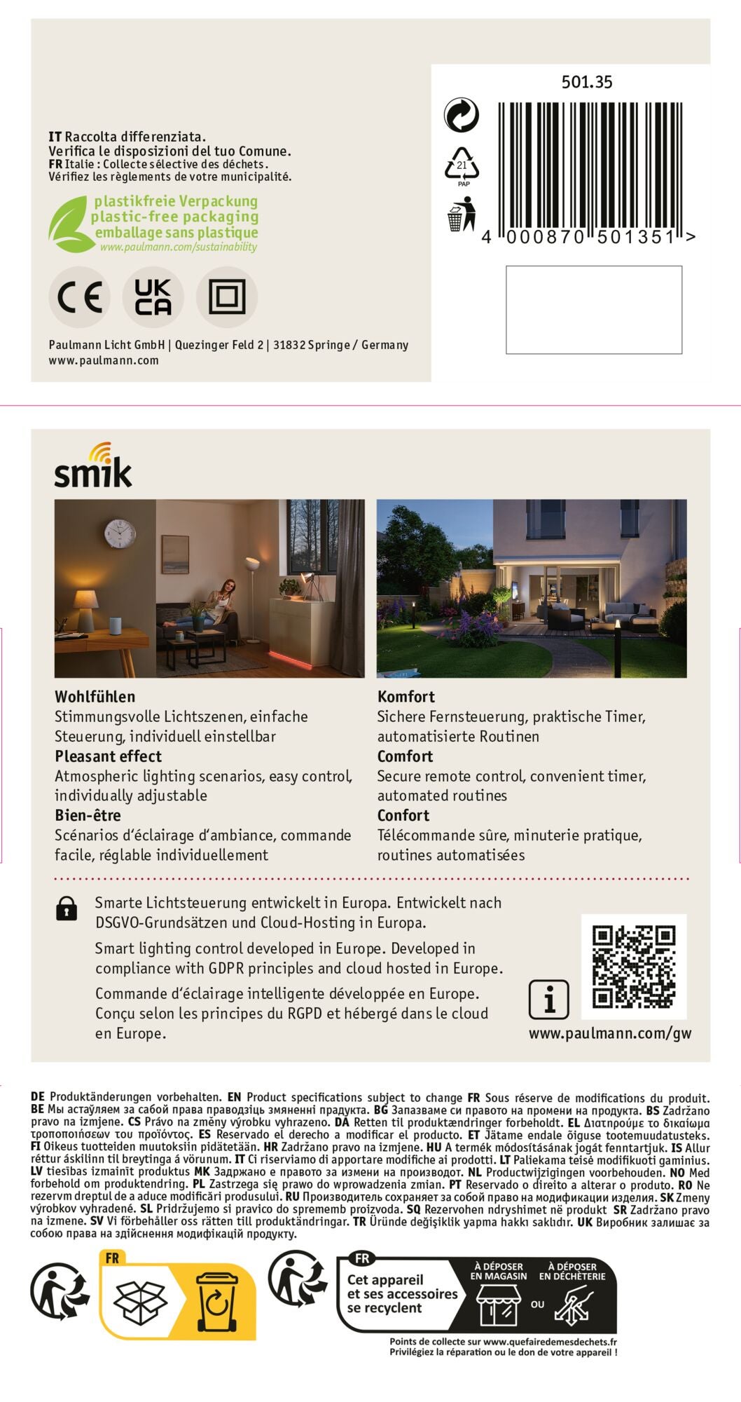 Plug & Shine Kits de démarrage Smart Home smik Gateway avec télécommande + piquet de terre LED Sting 3000K 3x6,4W 75VA Blanc, Anthracite - 10
