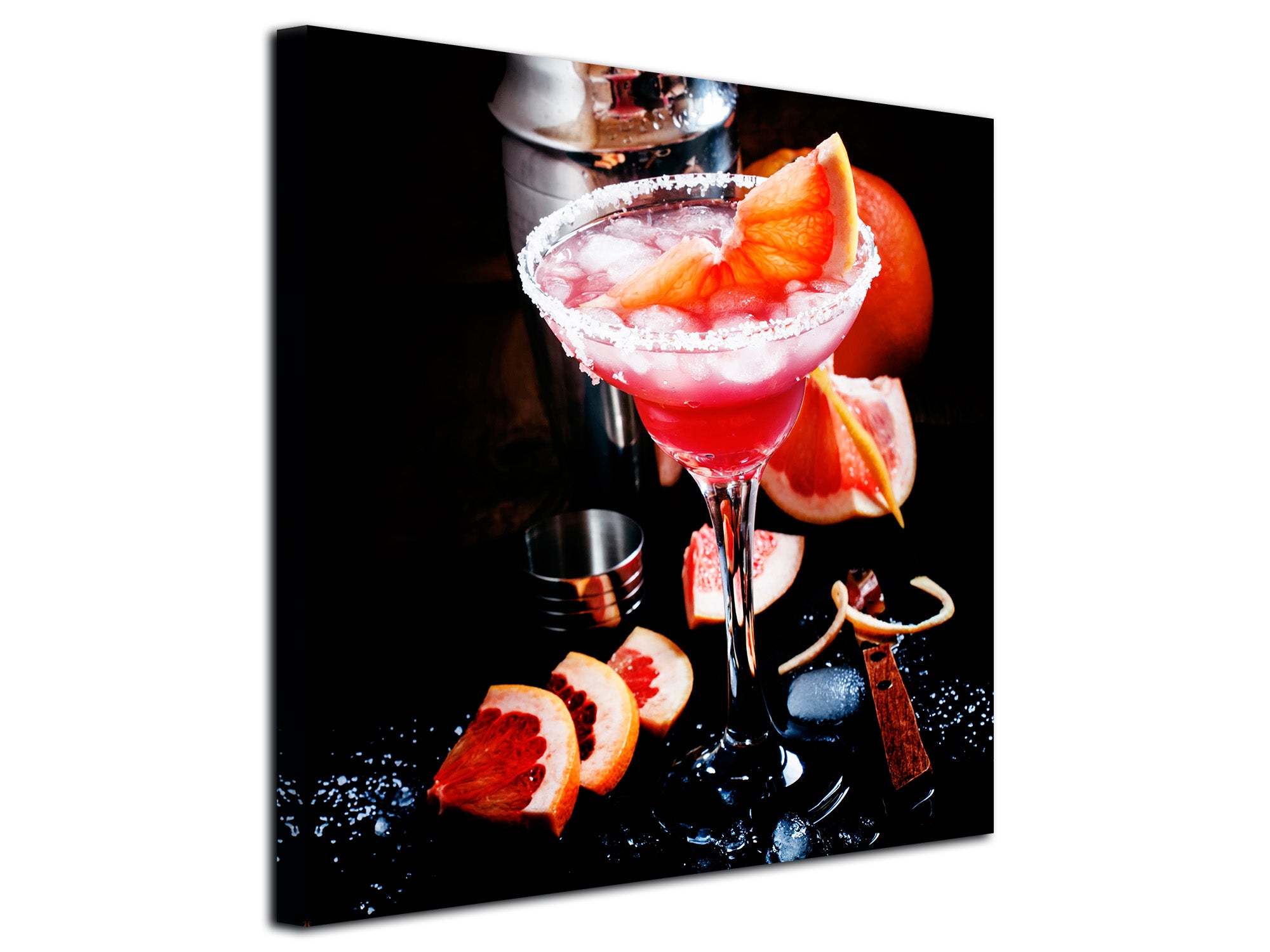 Tableau Déco Smoothie Fruits Sur Toile - Impression HD Française - Cadre Pin 50x30 Cm