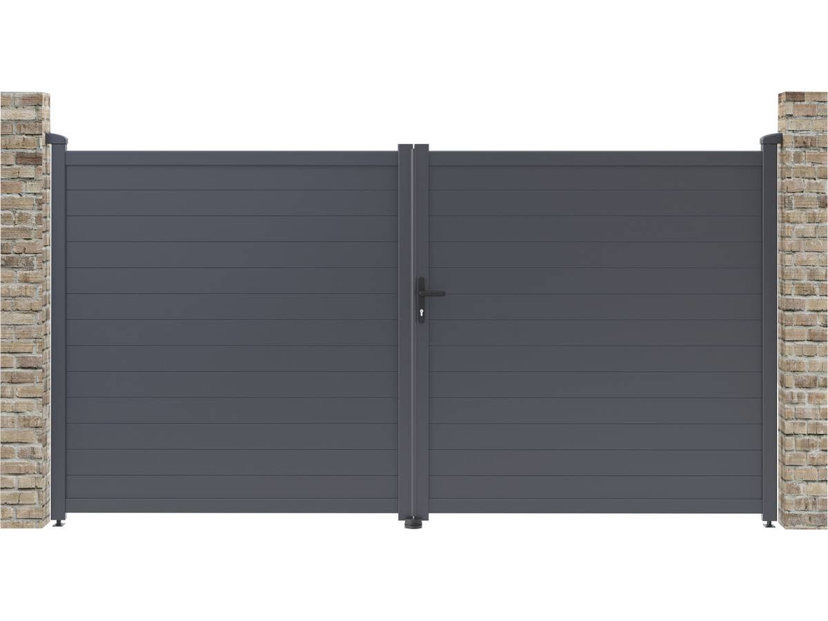 Brama aluminiowa "Marc" - 349.5 x 180.9 cm - Szara