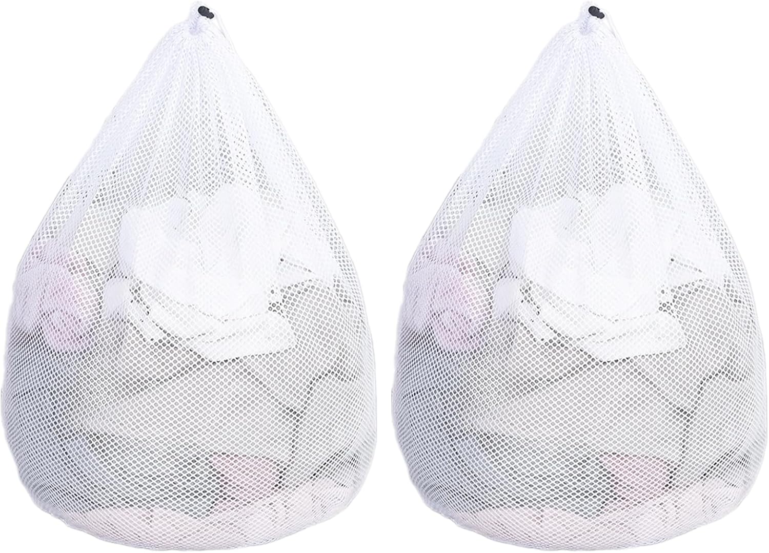 Sacs à Linge En Filet Réutilisables - Lot De 2, 60x80 Cm, Avec Cordon De Serrage