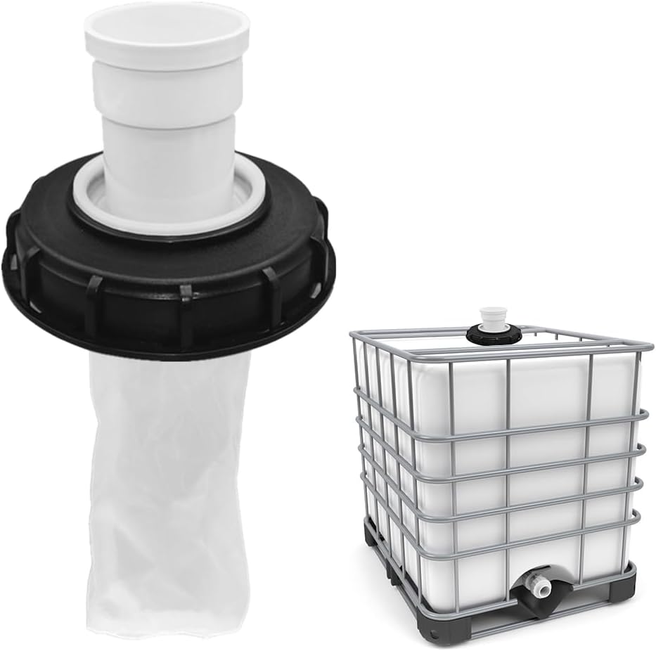 Pokrywa filtra zbiornika IBC, zmywalna, nylonowa (z pokrywą), do zbiorników na deszczówkę o średnicy 165 mm, 1 sztuka