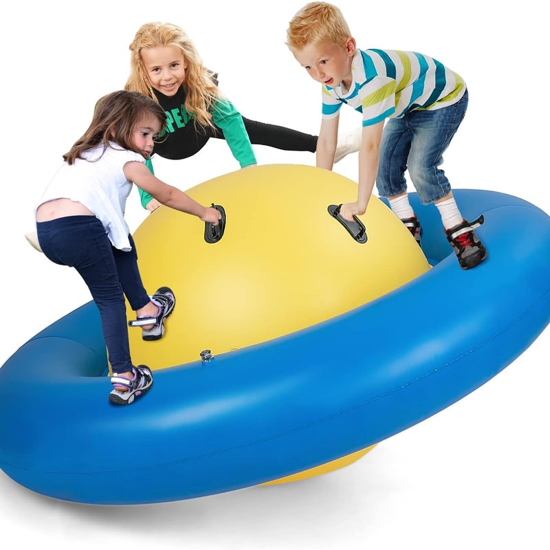 Nadmuchiwana Huśtawka Ogrodowa dla Dzieci, Niebieska, Nośność 113 kg, dla 3 Dzieci >5 lat, Pompa nie w Zestawie.