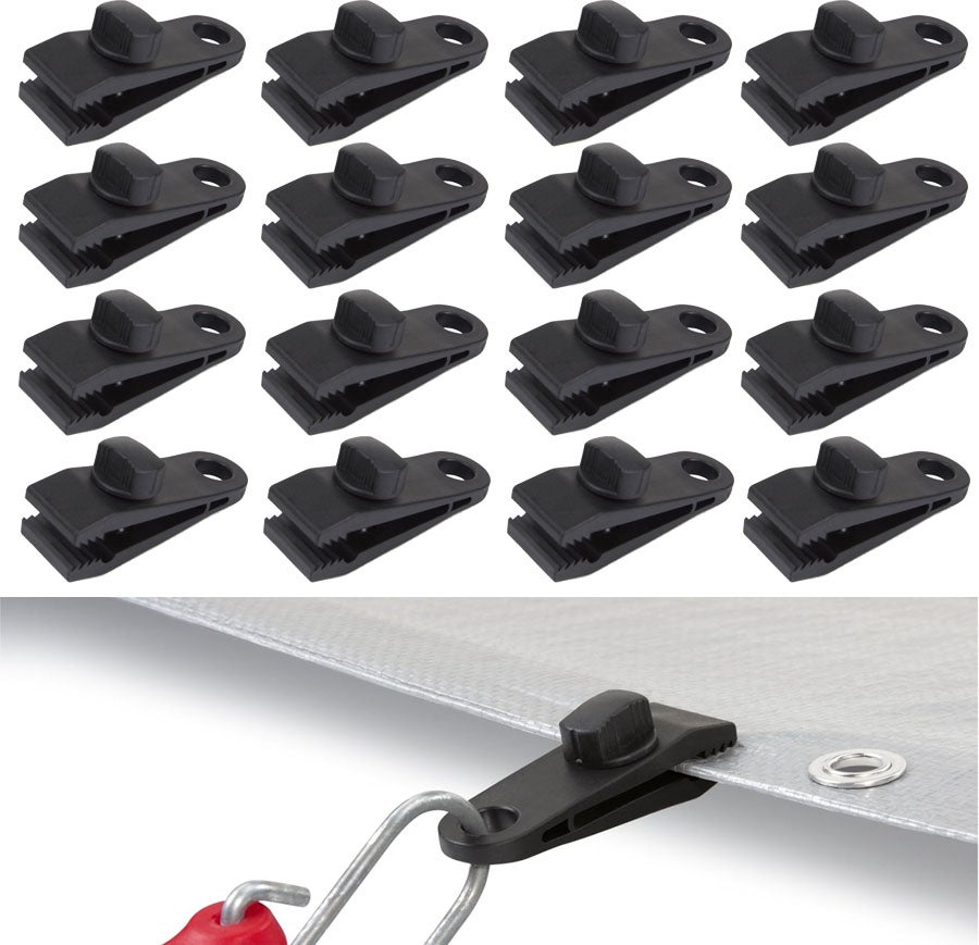 16 morsetti a coccodrillo multiuso,clip a coccodrillo con chiusura a bocca, clip per ombrellone, per tende, teloni, teli per barche, teli per piscine | Leroy Merlin
