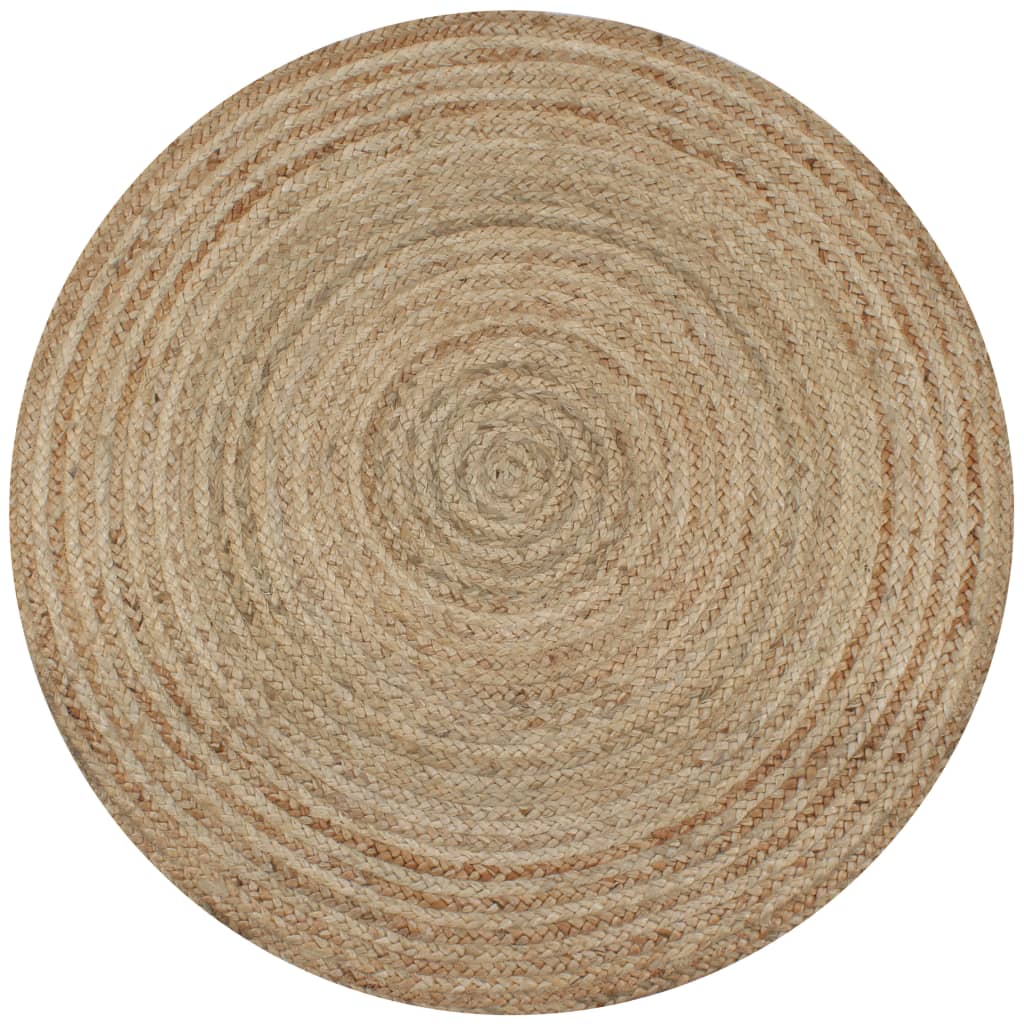 Dywan pleciony z juty, 90 cm, okrągły vidaXL