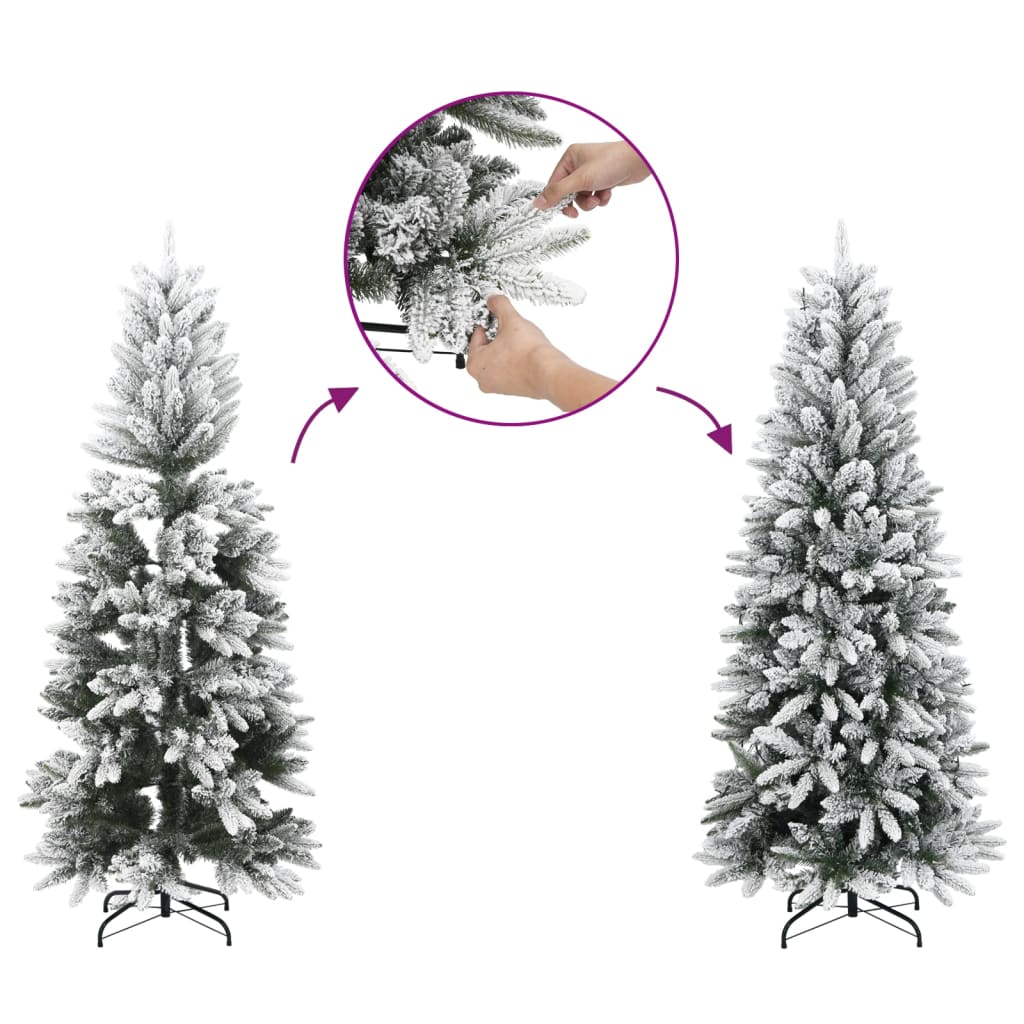 Árvore de Natal | Árvore de festas artificial com neve PVC & PE 210 cm CFW563842 - 4
