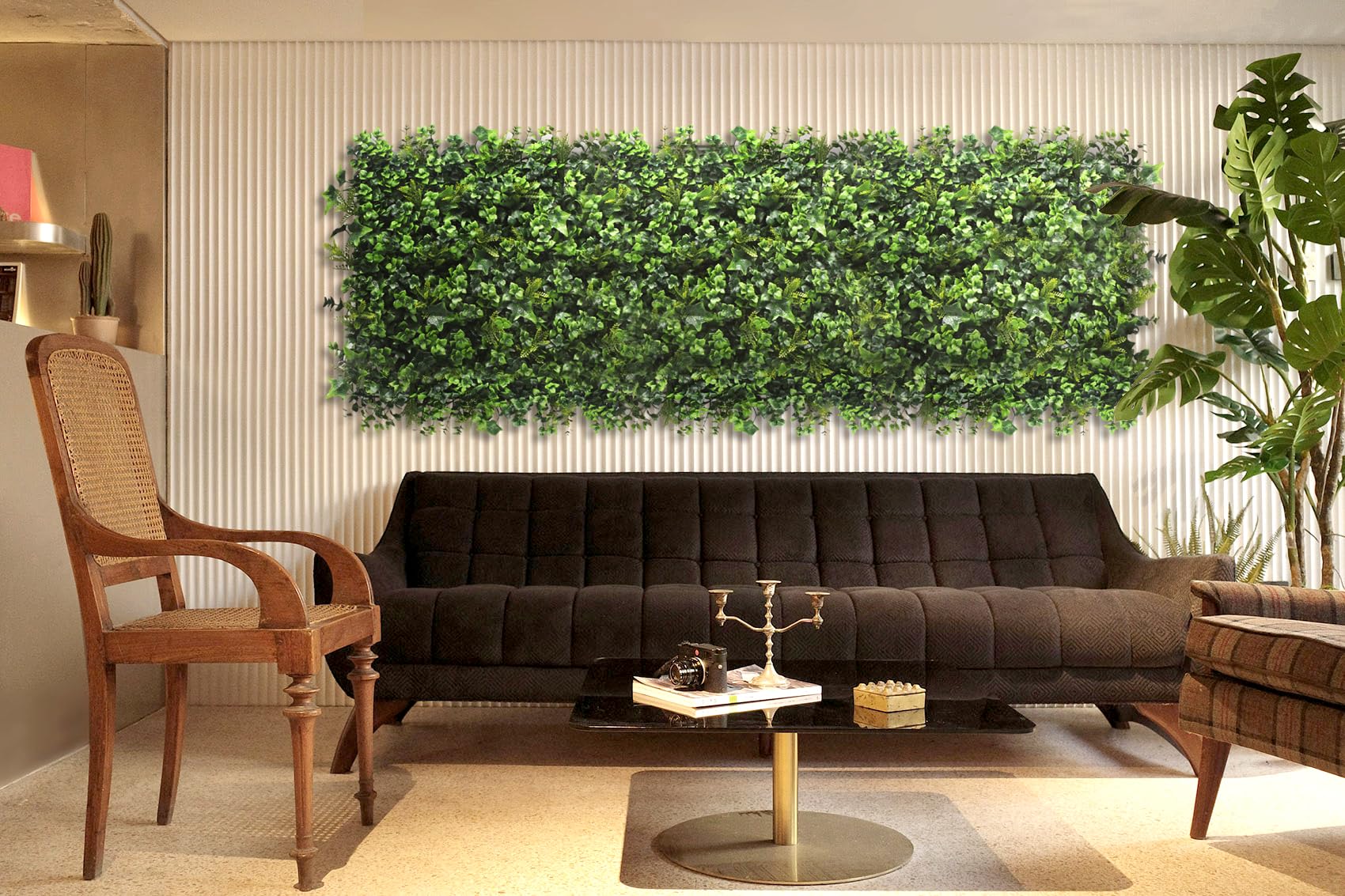 Décoration végétale artificielle, mur végétal simulé, décoration murale de fond artificielle 50 x 50 cm, quatre étages Milan - 6