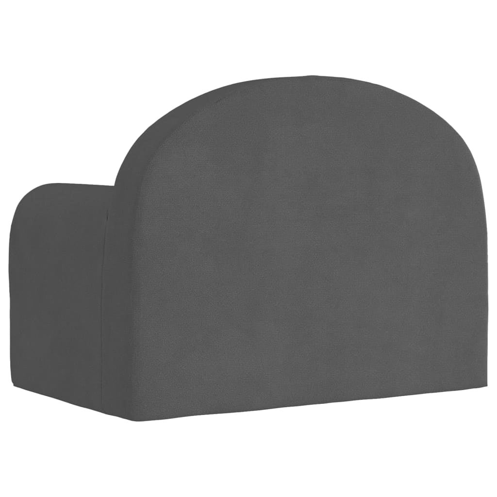 Canapé-lit pour enfants anthracite peluche douce - 6