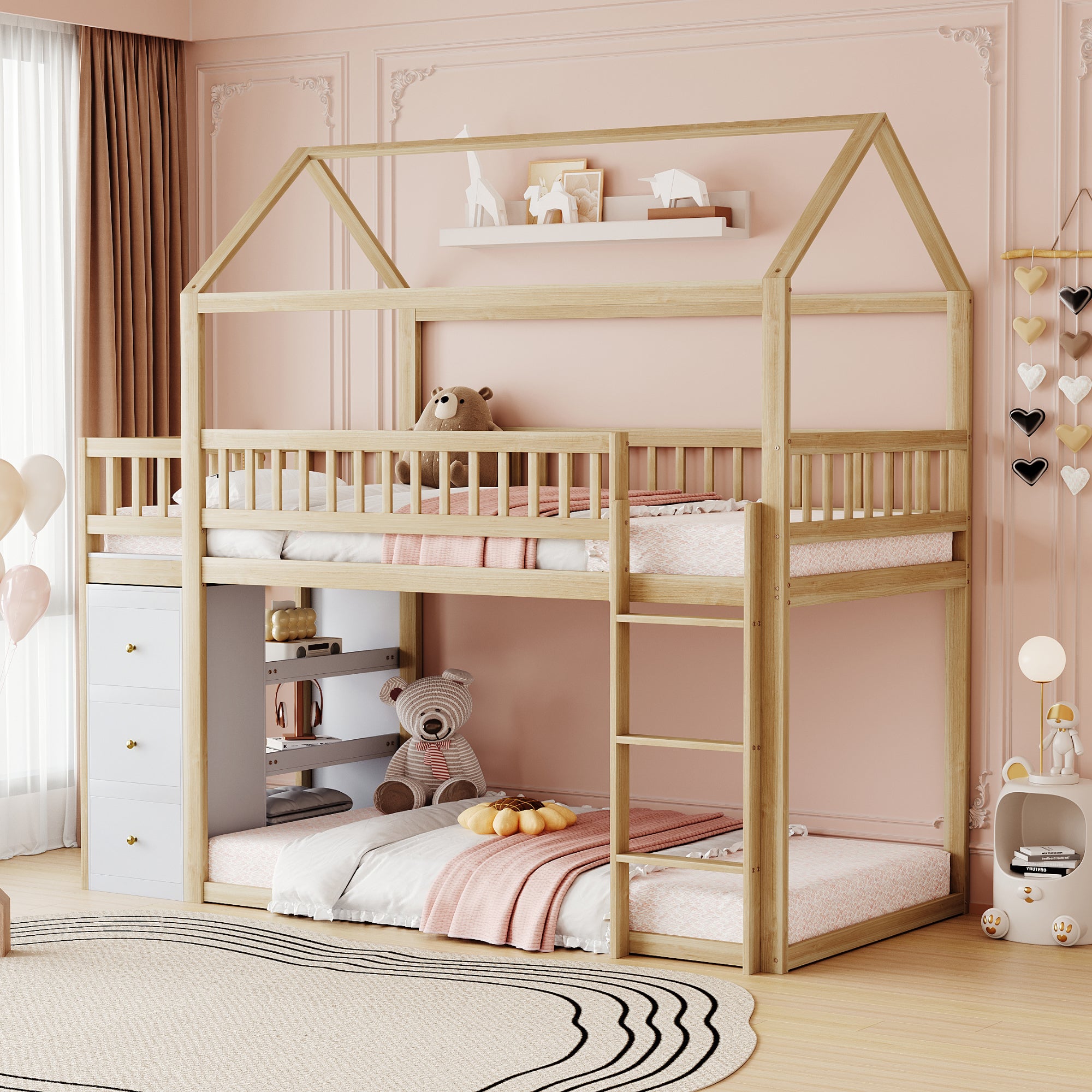 Tavolo Per Piante In Legno Con 3 Cassetti - 78x38x82/113cm Con Gancio, GartenDepot24 - Foto 8