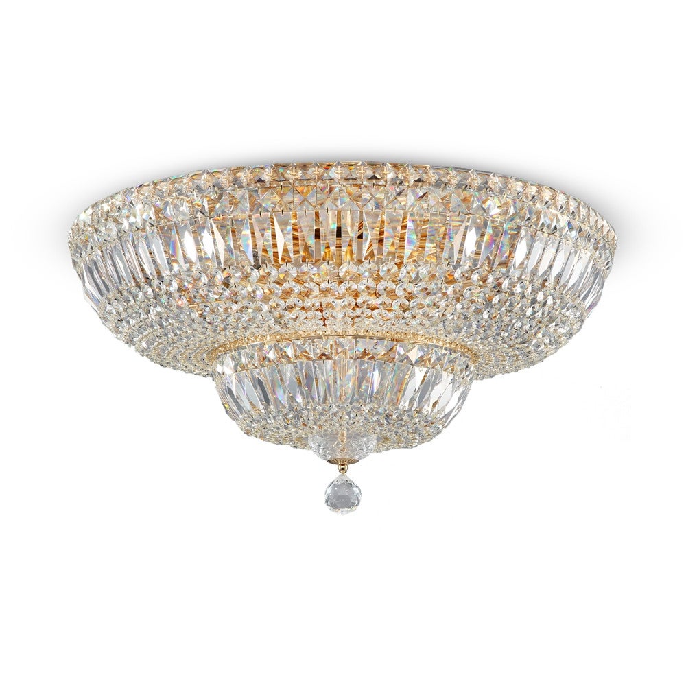 Lampa wisząca Basfor mosiężno-złota 16xE14x60W kryształowa wym: 35 x 60,5 x 60,5 cm kryształ Maytoni