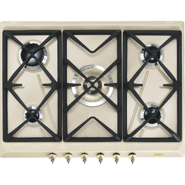 Smeg Crema Placa De Gas Srv876pogh Colonial 5 Zonas 5000 W - Imagen 2