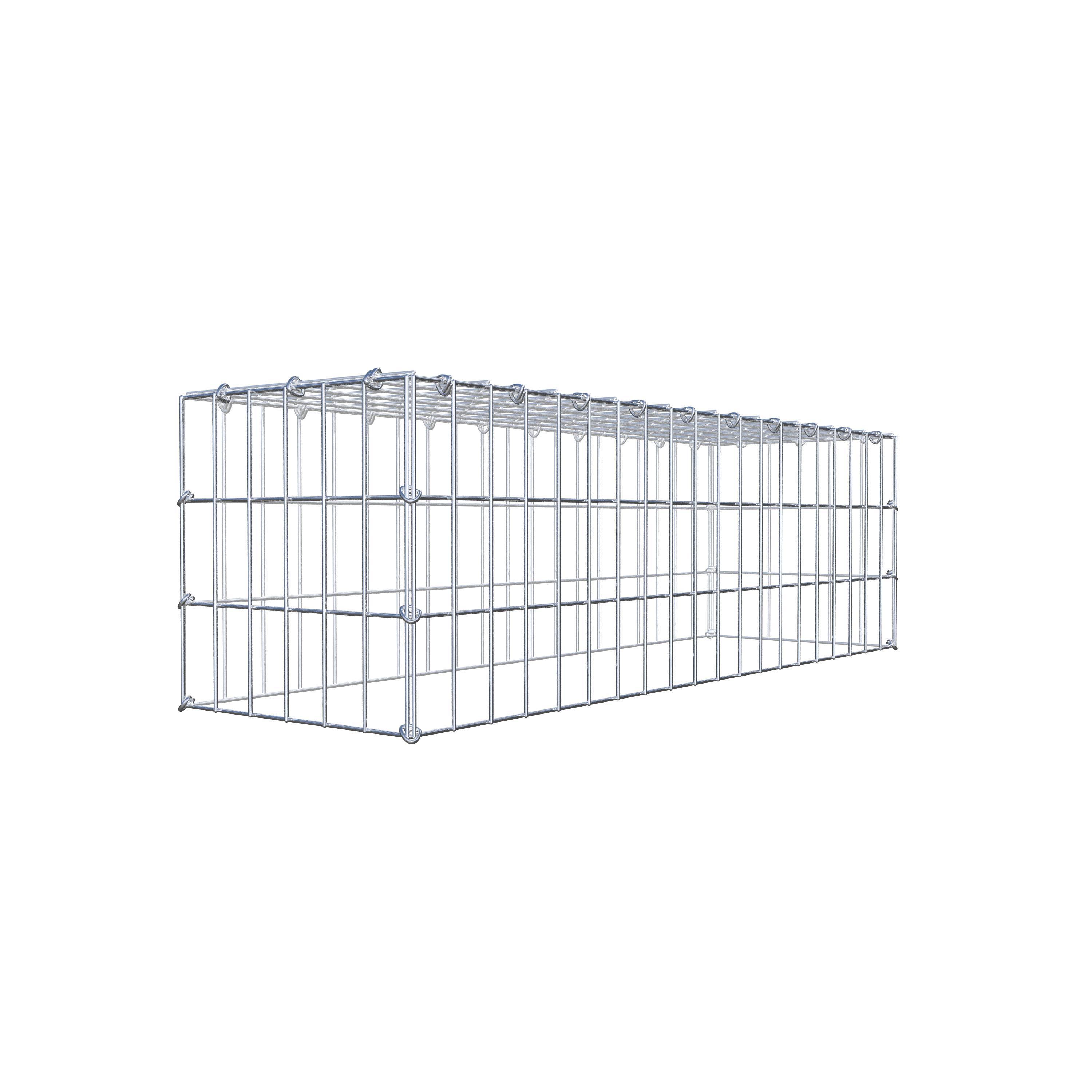 Gavión para apilar en acero galvanizado 100x30x30cm (LxAxP), malla 5 x 10cm, Anillo en C, sin rejilla inferior - 6