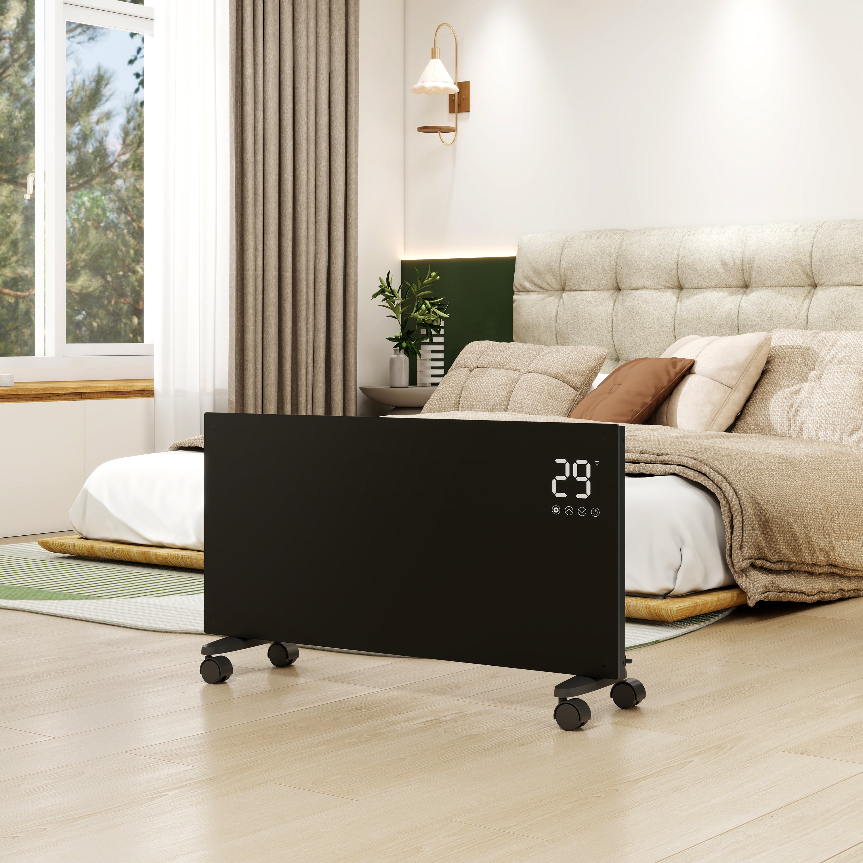 Radiateur électrique connecté sécurité enfant 2000W NDJ1 — WiFi, télécommande, anti-basculement, verre blanc glacé - 8