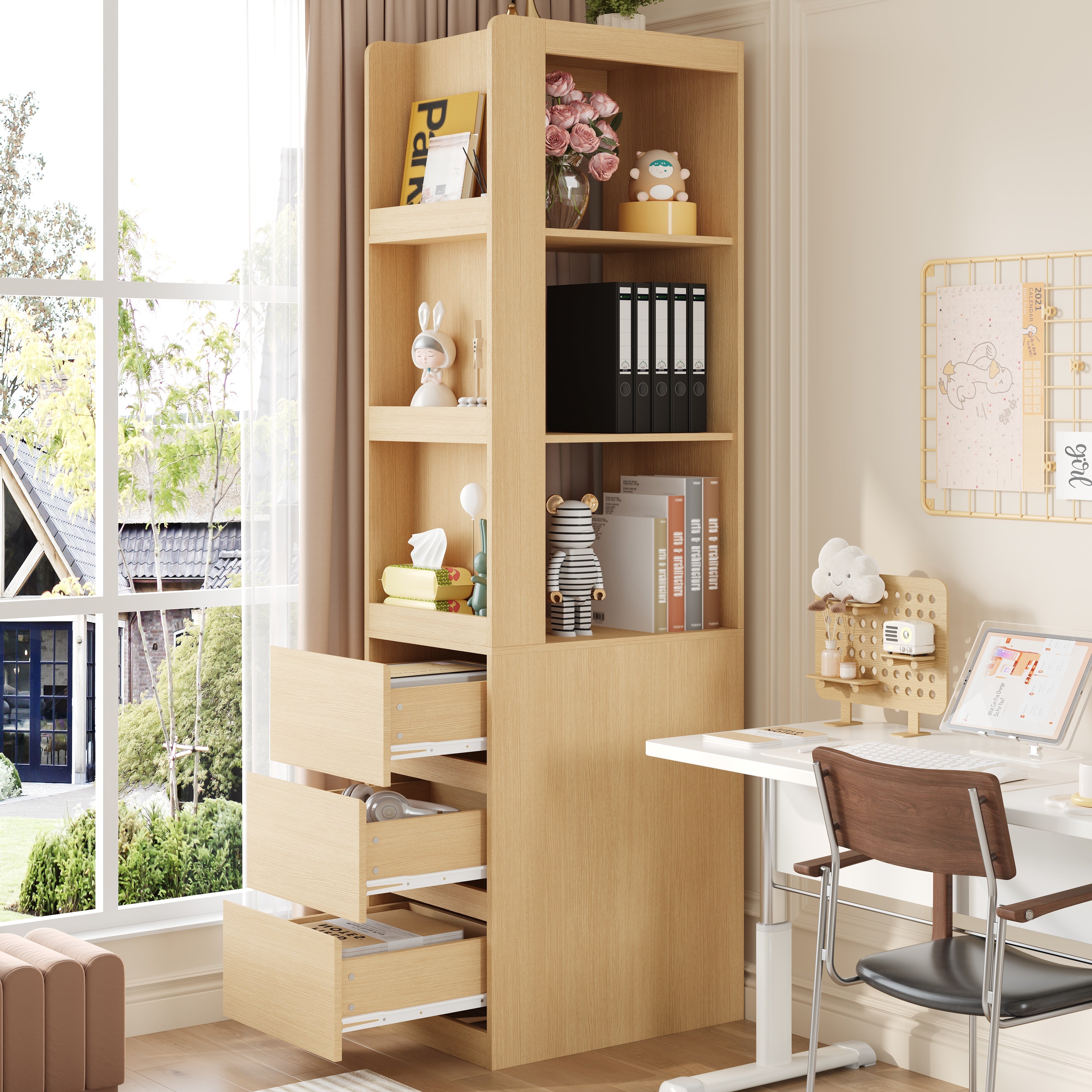 Libreria A 6 Cubi In Legno – Scaffale Aperto 3 Ripiani Per Casa E Ufficio – Nero - 2