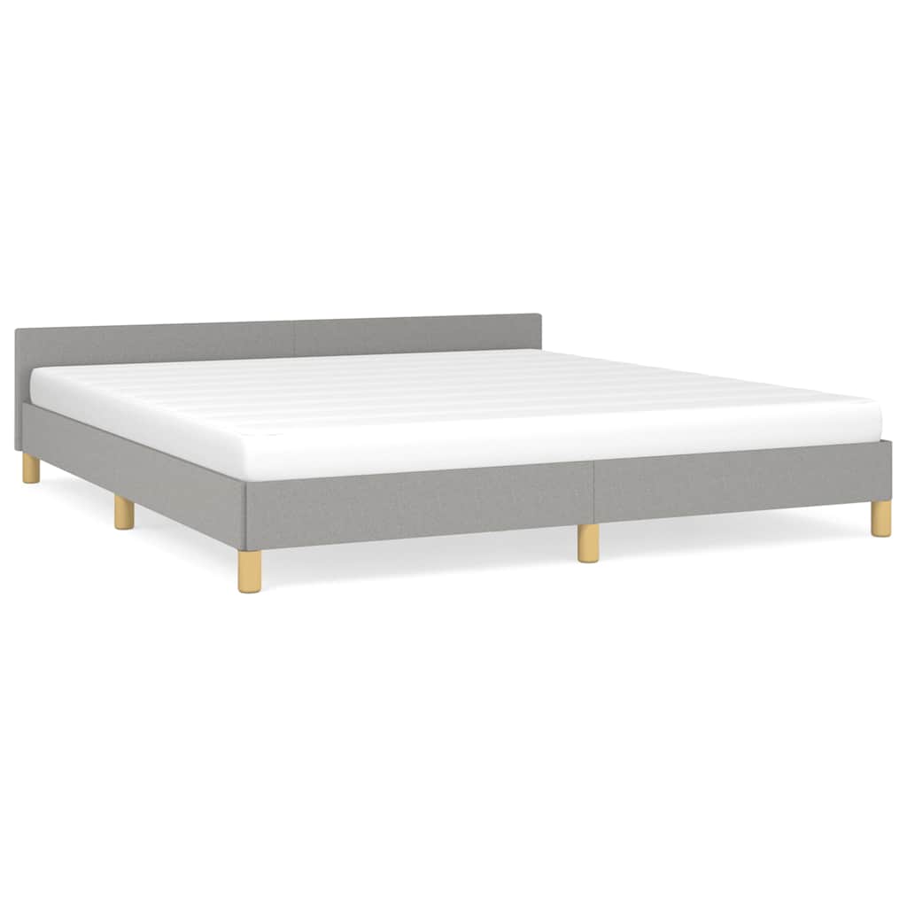 Cadre de lit sans matelas gris clair 160 x 200 cm en tissu - 2