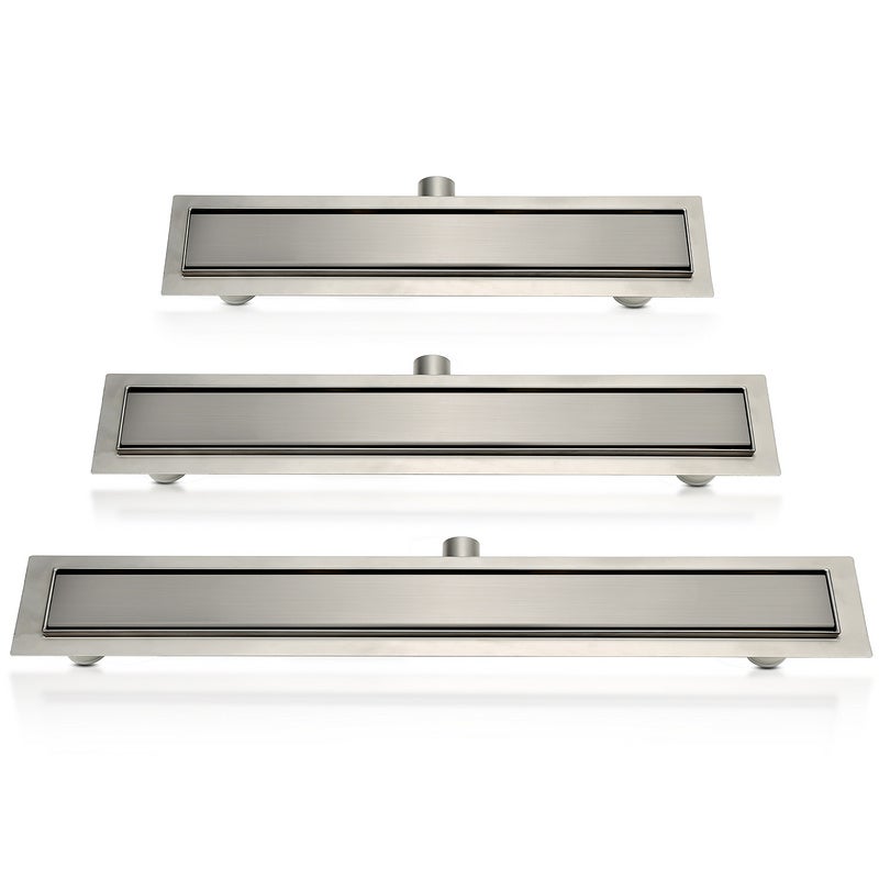 Canalina Di Scarico Doccia In Acciaio Inox 80cm - Sifone 360°, Drenaggio Rapido, Pannello Piastrellabile 2in1