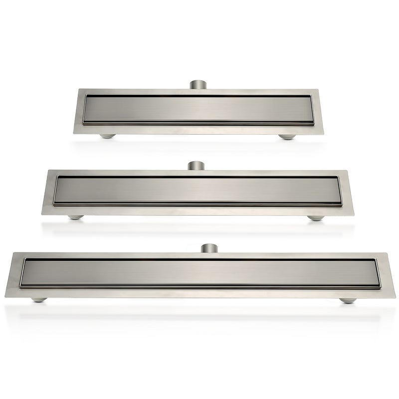 Canalina Di Scarico Doccia In Acciaio Inox 80cm - Sifone 360°, Drenaggio Rapido, Pannello Piastrellabile 2in1