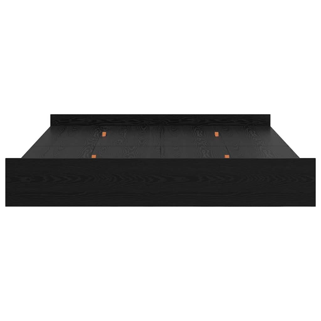 Cadre de lit avec rangement et tiroir, chêne noir, pour la chambre, 200 × 200 cm - 6