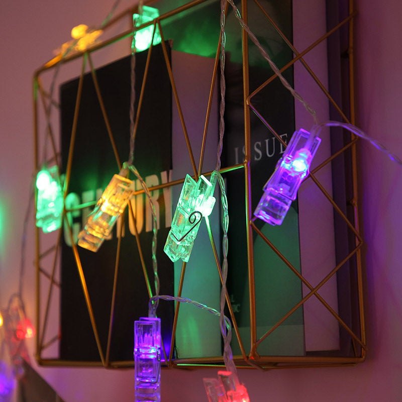 Guirlande Photo, Guirlande Lumineuse Chambre Guirlande Led Photo Batterie Alimenté Lampe à pince photo(6m 40led, Coloré) - 3