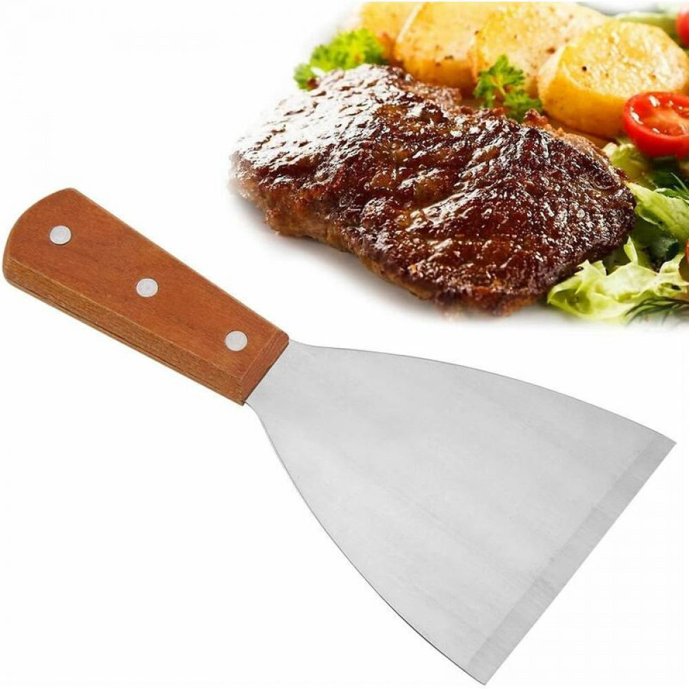 Szpatułka do planchy, szpatułka do naleśników, szpatułka do grilla, szpatułka do planchy ze stali nierdzewnej, szpatułka do grilla do grillowania mięs