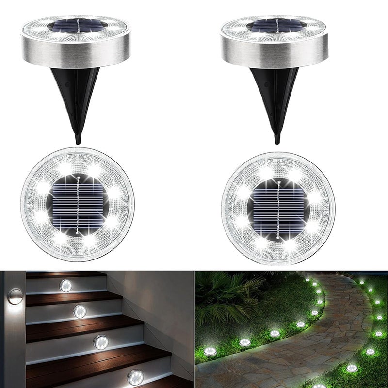 sztuki lampki ogrodowe solarne wodoszczelne lampki trawnikowe solarne automatyczne włączanie wyłączanie nie wymagają okablowania białe światło