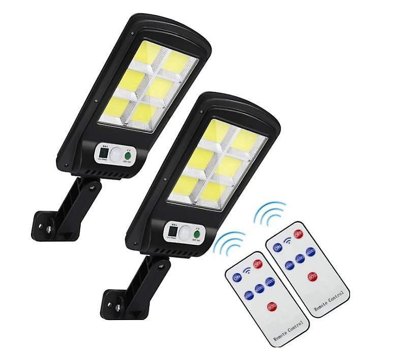 Zestaw 2 lamp solarnych LED do ogrodu - Mocny reflektor solarny z czujnikiem ruchu i 3 trybami oświetlenia, oświetlenie