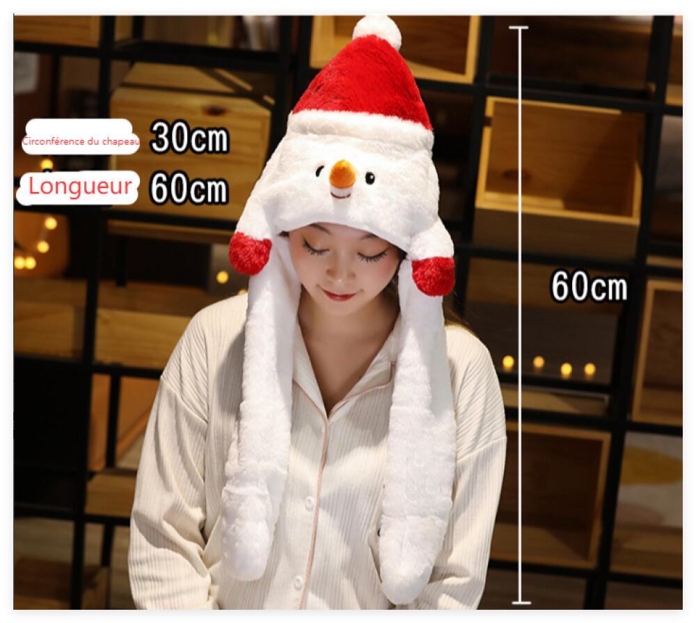 Casquette,Chapeau En Peluche Avec Oreilles Mobiles De Lapin Pour Adultes Et Enfants,chapeau De